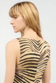 JC Mini Dress With Tiger Skin Print Light Brown UFT171-UF237