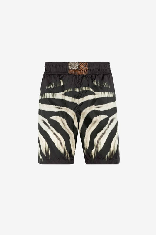 RC Tiger-Print Swim Shorts RC Tiger-Print Swim Shorts Ivory/Black ONH02C-SB053