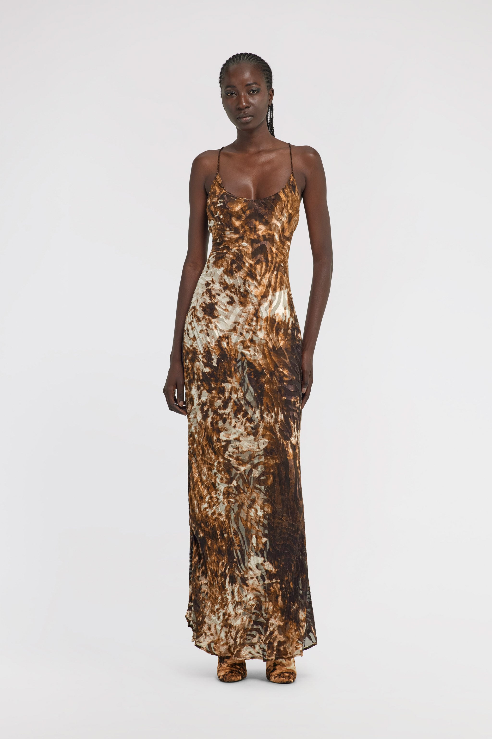 RC Appaloosa Print Slip Dress RC Appaloosa Print Slip Dress Brown TKT102-HEN08