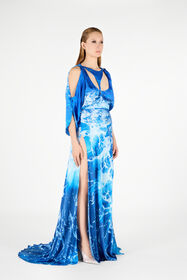 RC Stretto di Messina Print Long Dress Blue UWT104-RYN94
