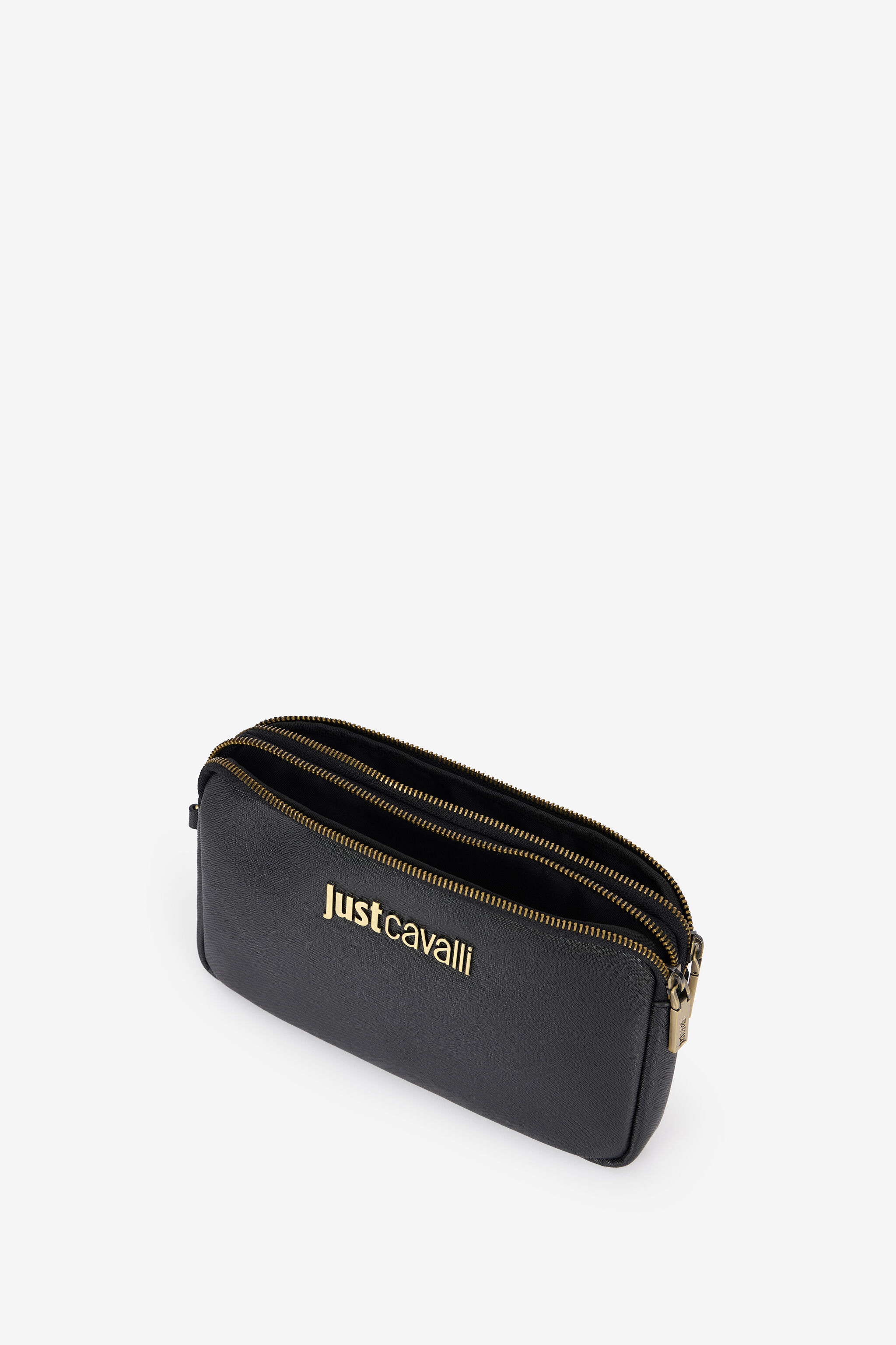 Just Cavalli Black Shoulder Bag With Logo in BLACK for Men
