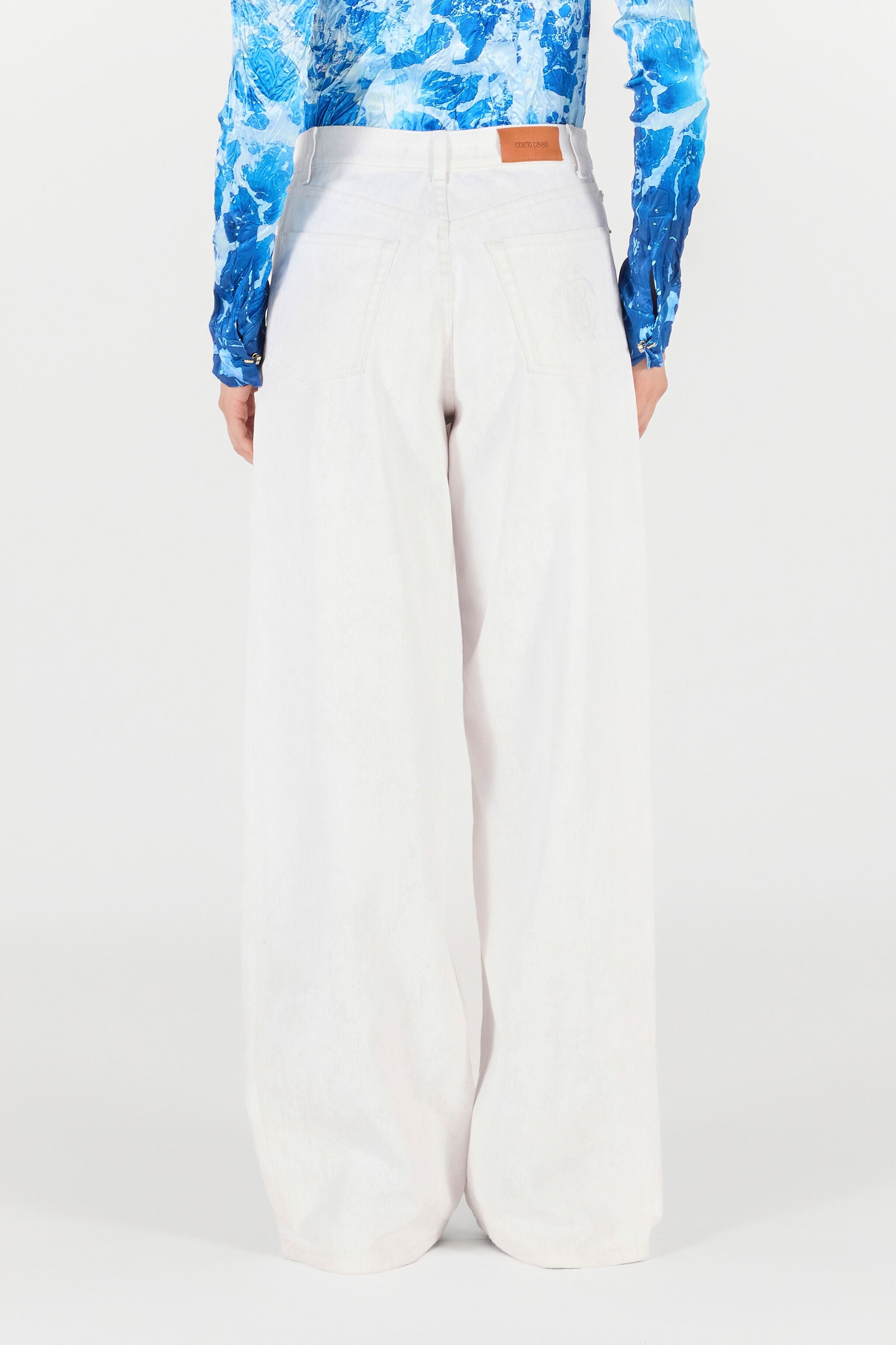 RC Wide Leg Denim Trousers White UWJ207-DE007