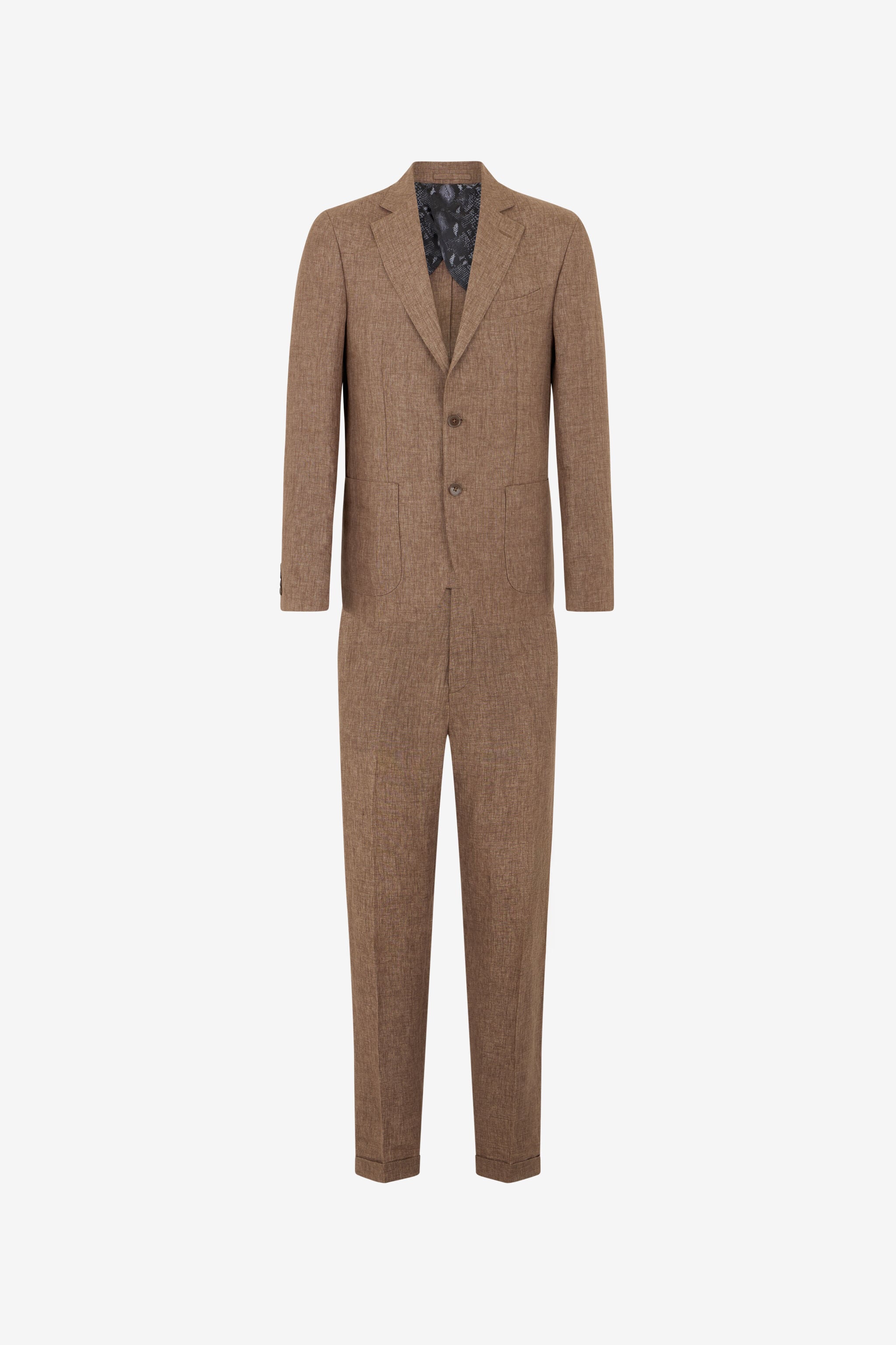 RC Brown Tailored Linen Suit BROWN QOT40P-1NO01