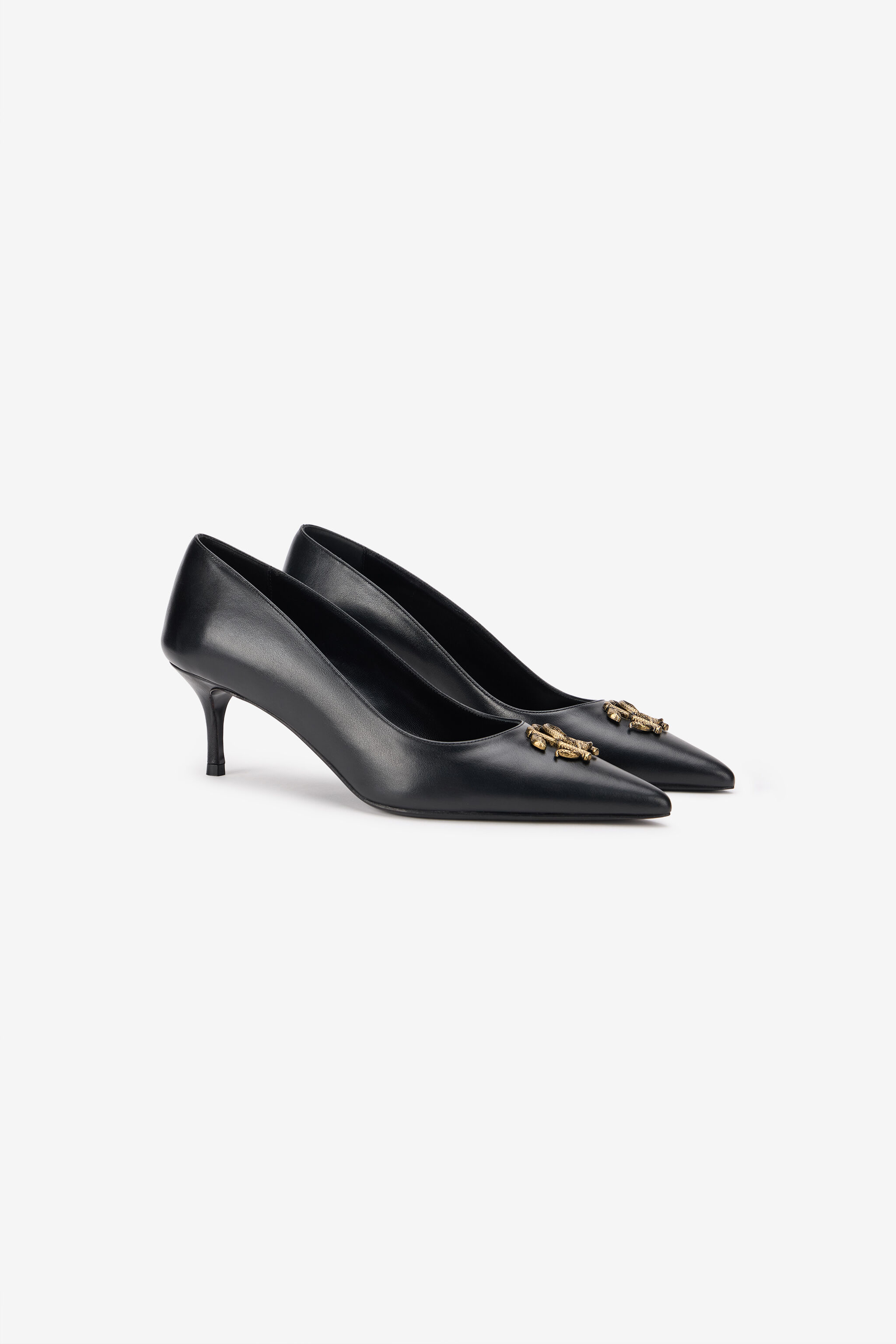 RC Black Pumps With Jewel Embellishment BLACK TOS00O-PZC15