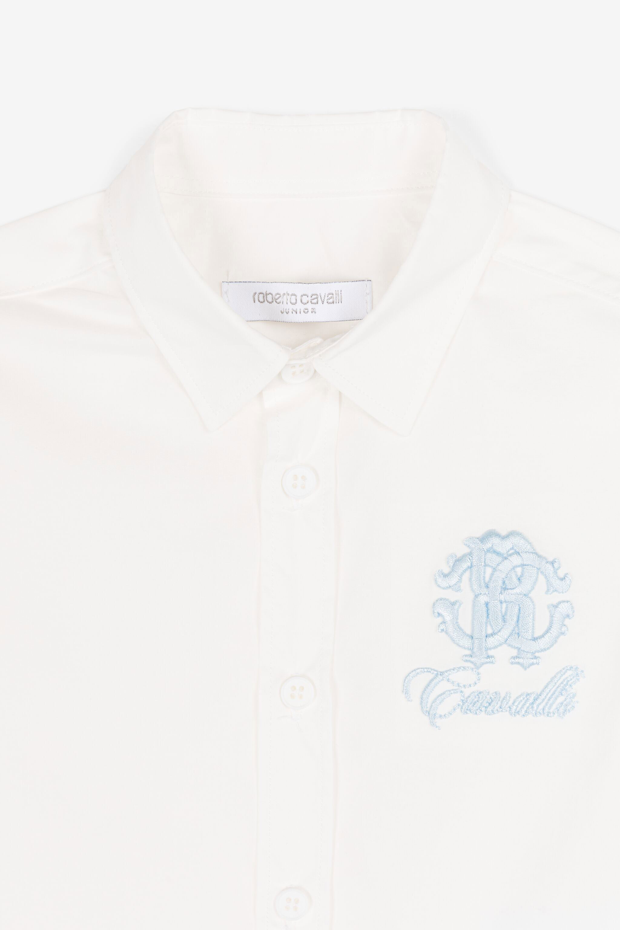 JU Logo-embroidered cotton shirt JU Logo-embroidered cotton shirt White QJT711-CH004