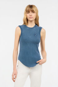 JC Tank Top With JC Monogram Blue UFT127-UF181