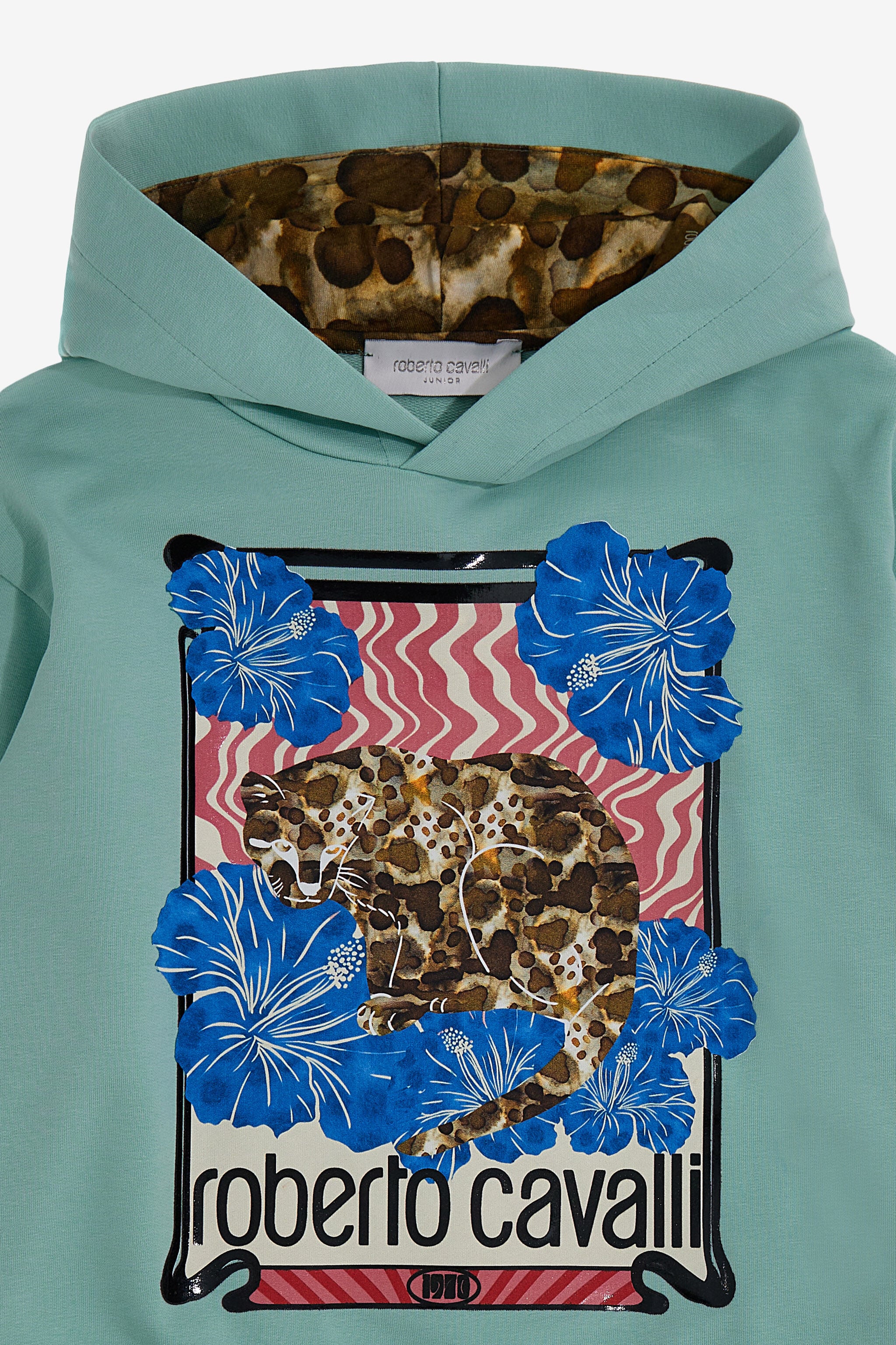 JU Sweat-Shirt Avec Imprimé Ocelot Multicolore Green Mint SJT921-CF050