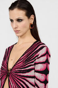 RC Ray Of Paradise Print Cardigan MAGENTA XKM600-MI150
