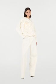 RC Python-Print Palazzo Pants White UKJ207-KGN53