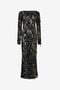 RC Robe en dentelle à effet détruit avec imprimé Fur BLACK/BEIGE XWT145-7HT79