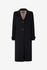 RC Black Coat With Leopard Print Lining BLACK TOT50A-GA012
