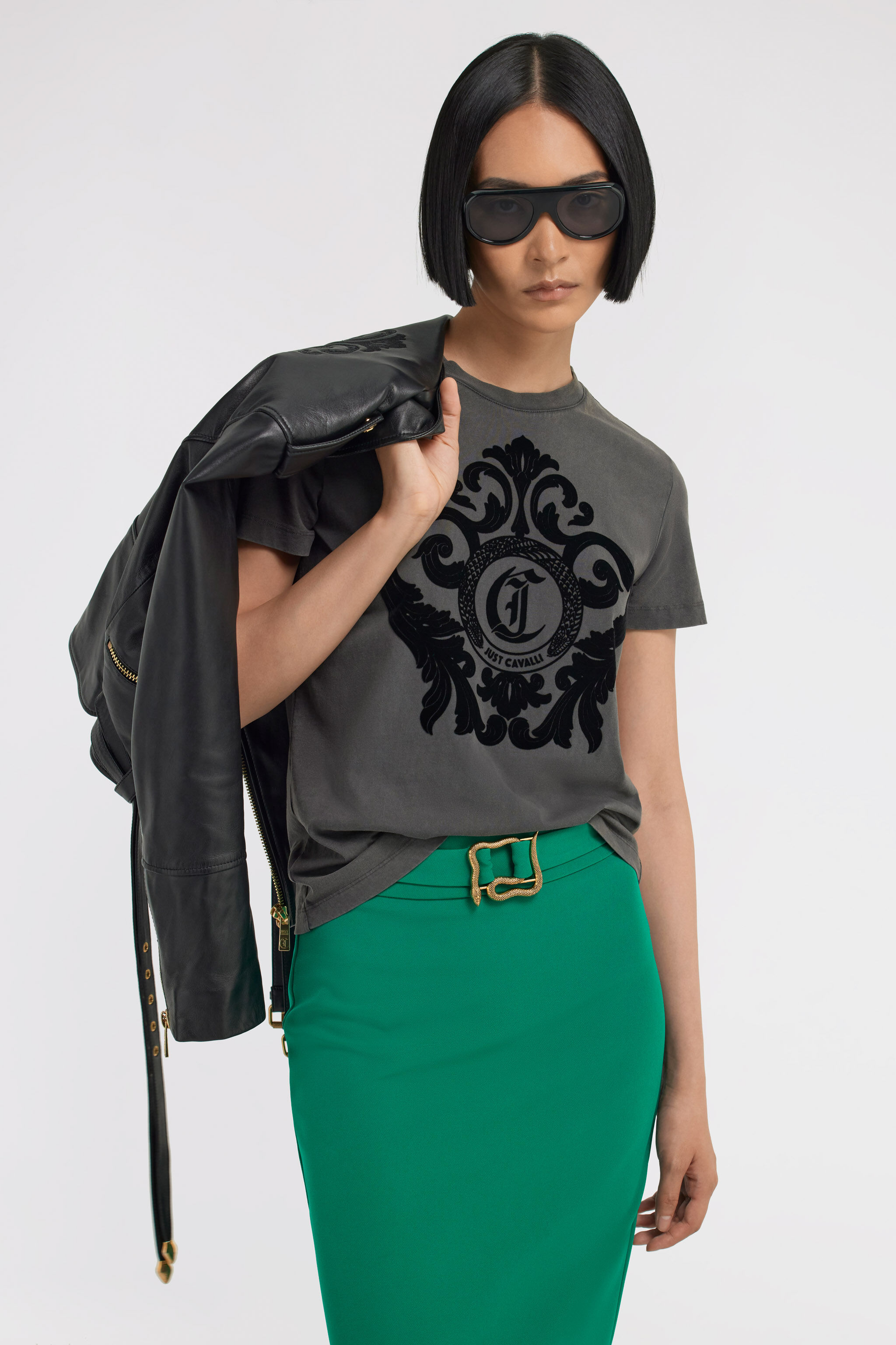 JC Just Cavalli T-shirt JC Just Cavalli T-shirt Dunkelgrau TFT099-TF155