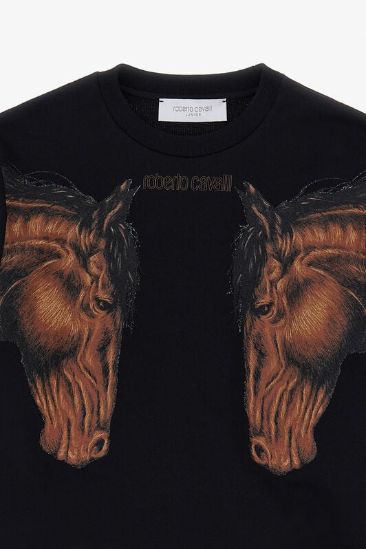 JU Majestic Horse Sweatshirt JU Majestic Horse Sweatshirt Black TJT66E-CF050