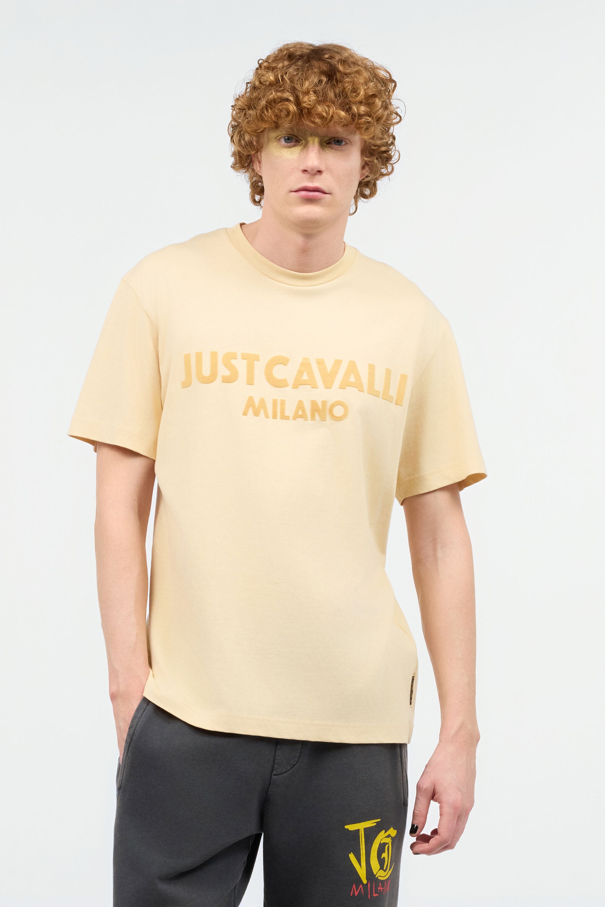 JC T-Shirt Mit Beflocktem Logo JC T-Shirt Mit Beflocktem Logo Hellbraun UFT058-UF078