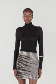 RC Silk/wool-Blend Turtleneck Black TWM601-KP001