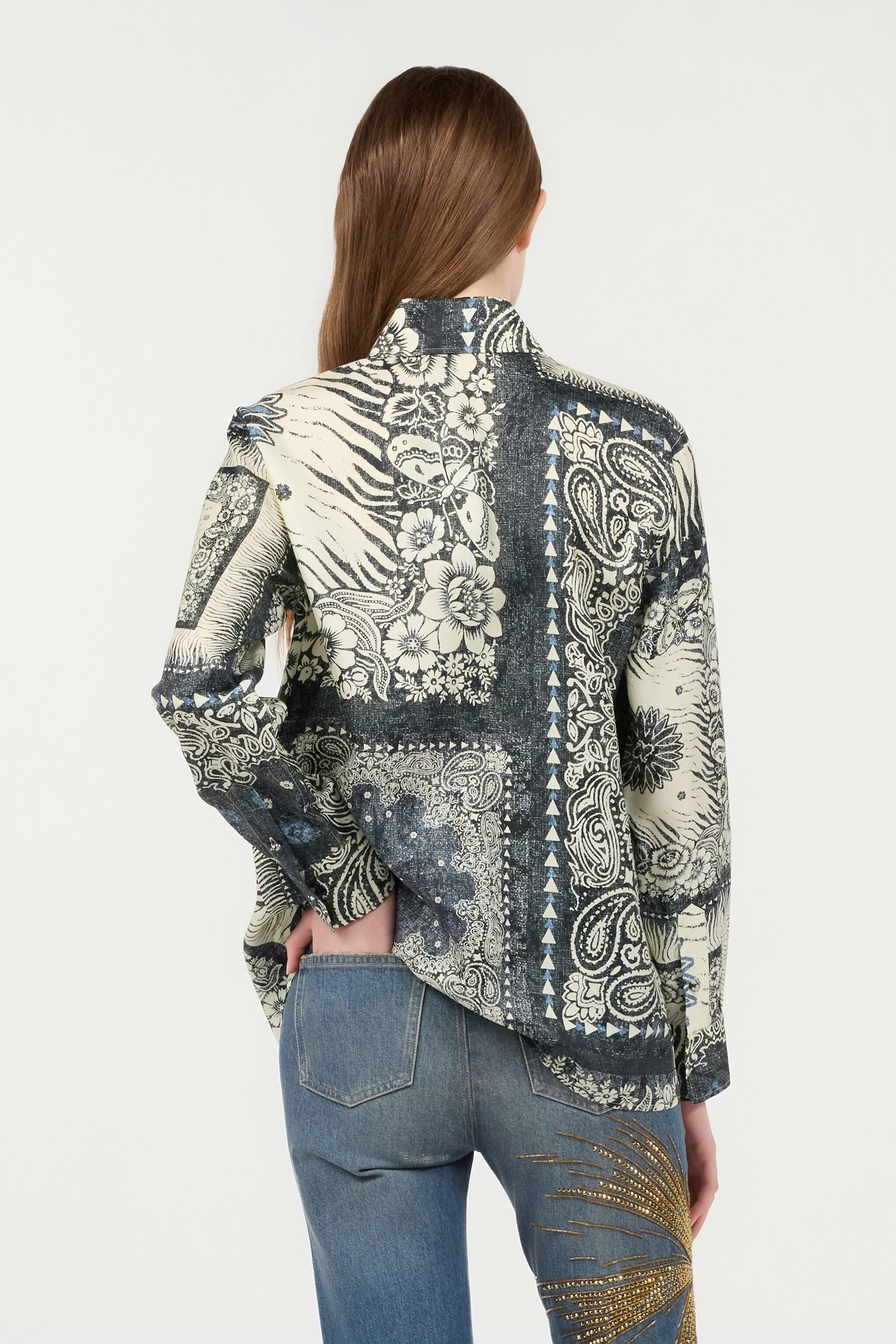 RC Bluse mit Bandana-Print Blau TKT704-4QN05