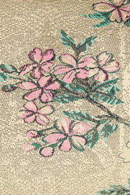 RC Cropped Jacket With Oriental Bird Print Ivory/Pink VKT403-DJ084