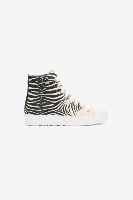 RC High-Top Sneakers With Zebra Print RC High-Top Sneakers With Zebra Print Black/White UKS040-SMC77