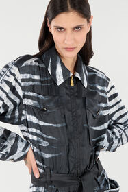 RC Short Silk Dress With Zebra Print Black/White UKT163-4QN50