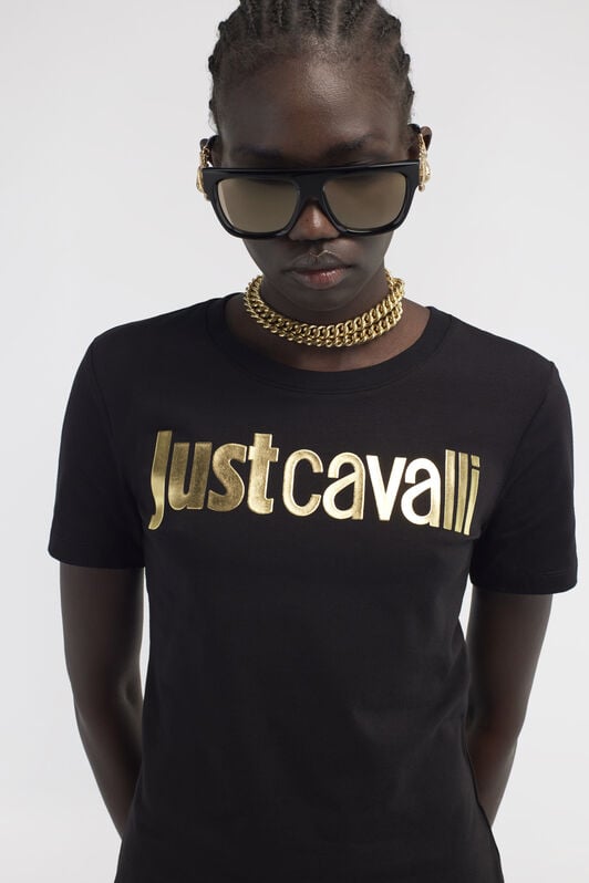 JC Just Cavalli Logo T-Shirt JC Just Cavalli Logo T-Shirt Black RKT867-RK373