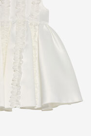 JU Vestido de satén con volantes IVORY XJT11I-OG016