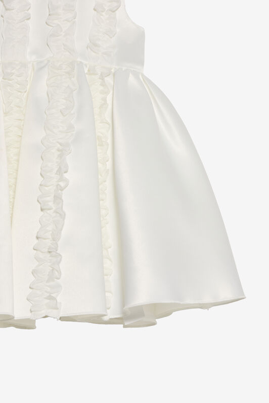 JU Vestido de satén con volantes JU Vestido de satén con volantes IVORY XJT11I-OG016