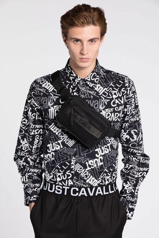 JC Just Cavalli Logo-Appliqué Belt Bag JC Just Cavalli Logo-Appliqué Belt Bag BLACK Q62343-Q1246