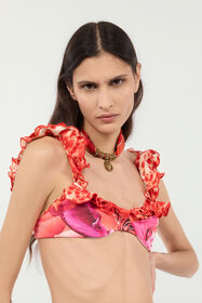 RC Collar De Seda Con Monograma Mirror Snake Rojo TKG002-AM019