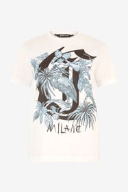 JC T-Shirt With Print And JC Monogram White UFT130-UF184