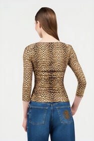 RC Long-Sleeve Top with Baby Jaguar Print BROWN WQT600-LNR31