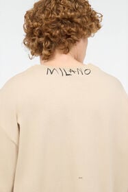 JC Distressed Crew-Neck T-Shirt With Logo Light Brown UFT043-UF063