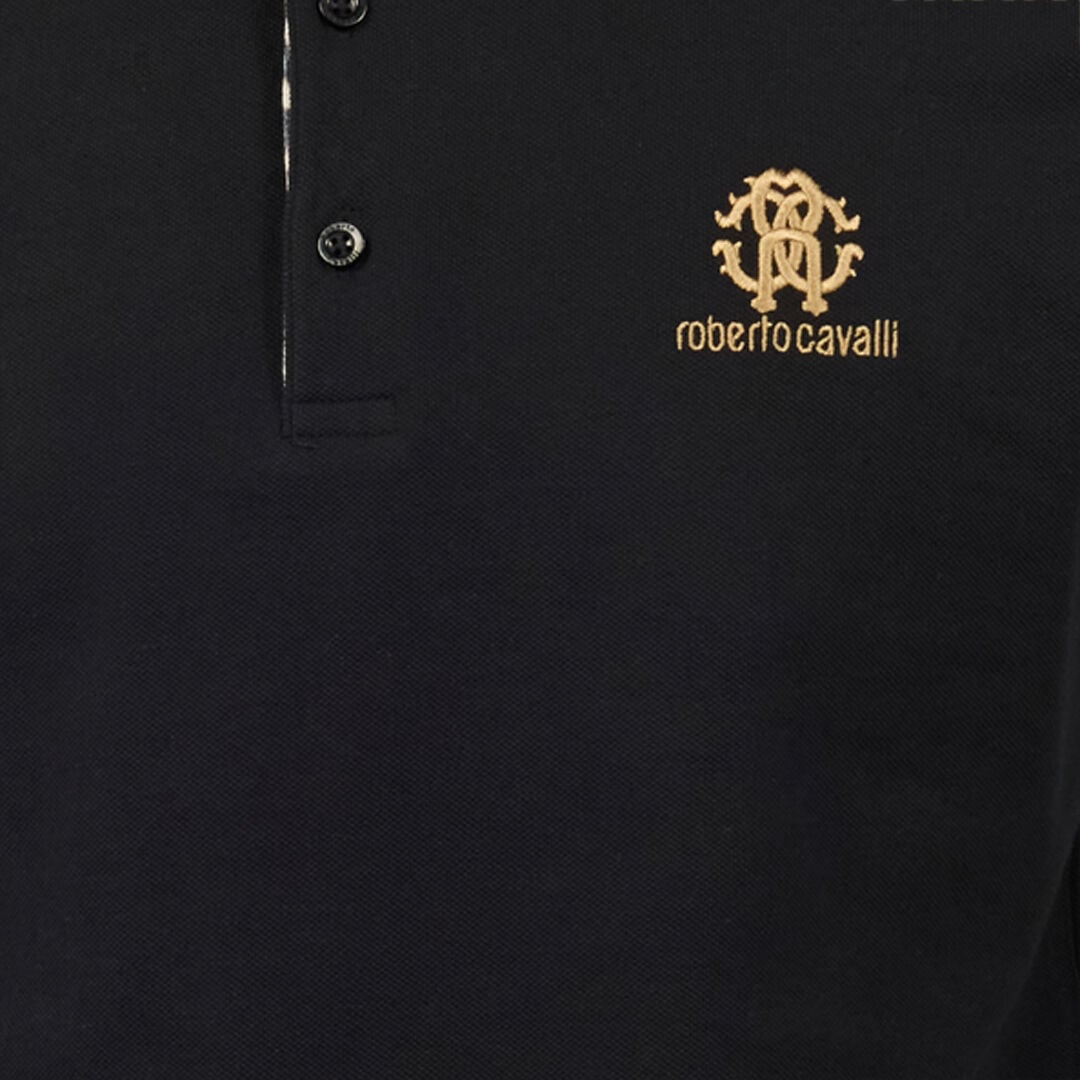 RC Black Polo with Jaguar Print Details RC Black Polo with Jaguar Print Details Black POT64E-KB001