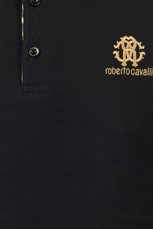 RC Black Polo with Jaguar Print Details RC Black Polo with Jaguar Print Details Black POT64E-KB001