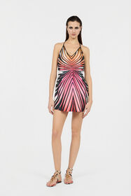 RC Ray Of Paradise Print Silk Mini Dress CORAL XKT101-4QM33