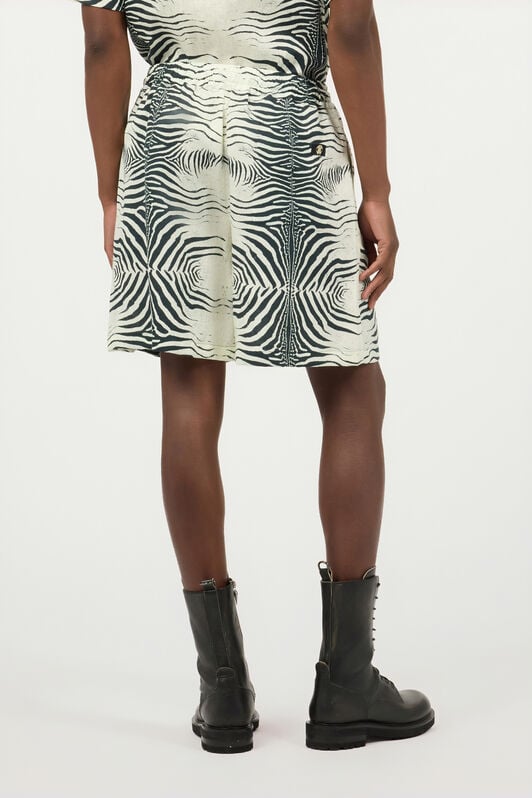RC Bermuda In Lino Con Stampa Mini Zebra RC Bermuda In Lino Con Stampa Mini Zebra Nero/Bianco URT271-3HN49
