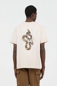 RC Beige T-Shirt with Back Snake Print WHITE SOT60B-JD005