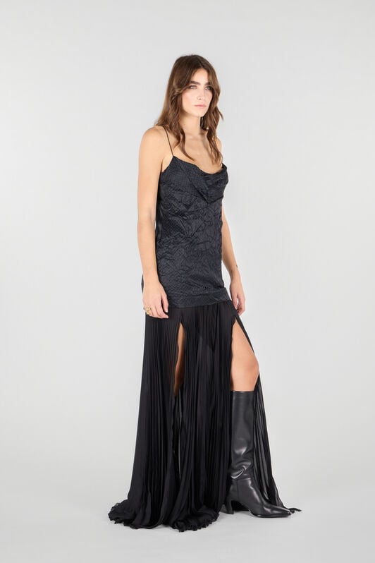 RC Long Snakeskin-Effect Dress RC Long Snakeskin-Effect Dress Black UKT118-SZN57