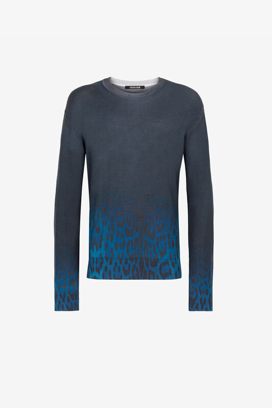 RC Jaguar Degrade print wool jumper Dark blue QRM606-MQ014