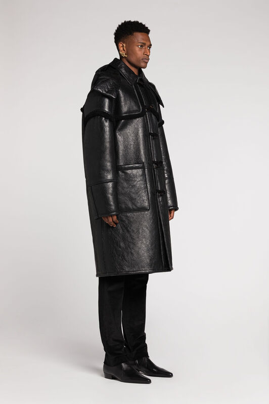 RC Leather Duffle Coat RC Leather Duffle Coat Black RRP402-ZC020