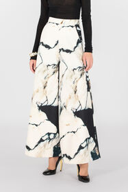 RC Pantaloni a palazzo stampa Marble Nero/Bianco TWT202-9MN18