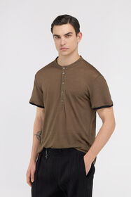 RC Braunes Henley-T-Shirt  Hellbraun SRT63A-LG001