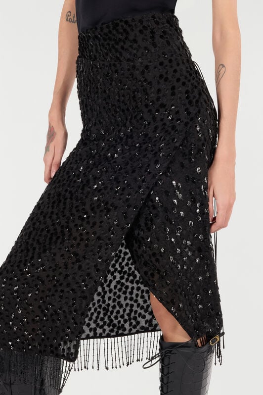 RC Skirt With Beaded Hem RC Skirt With Beaded Hem Black UKR304-FC004