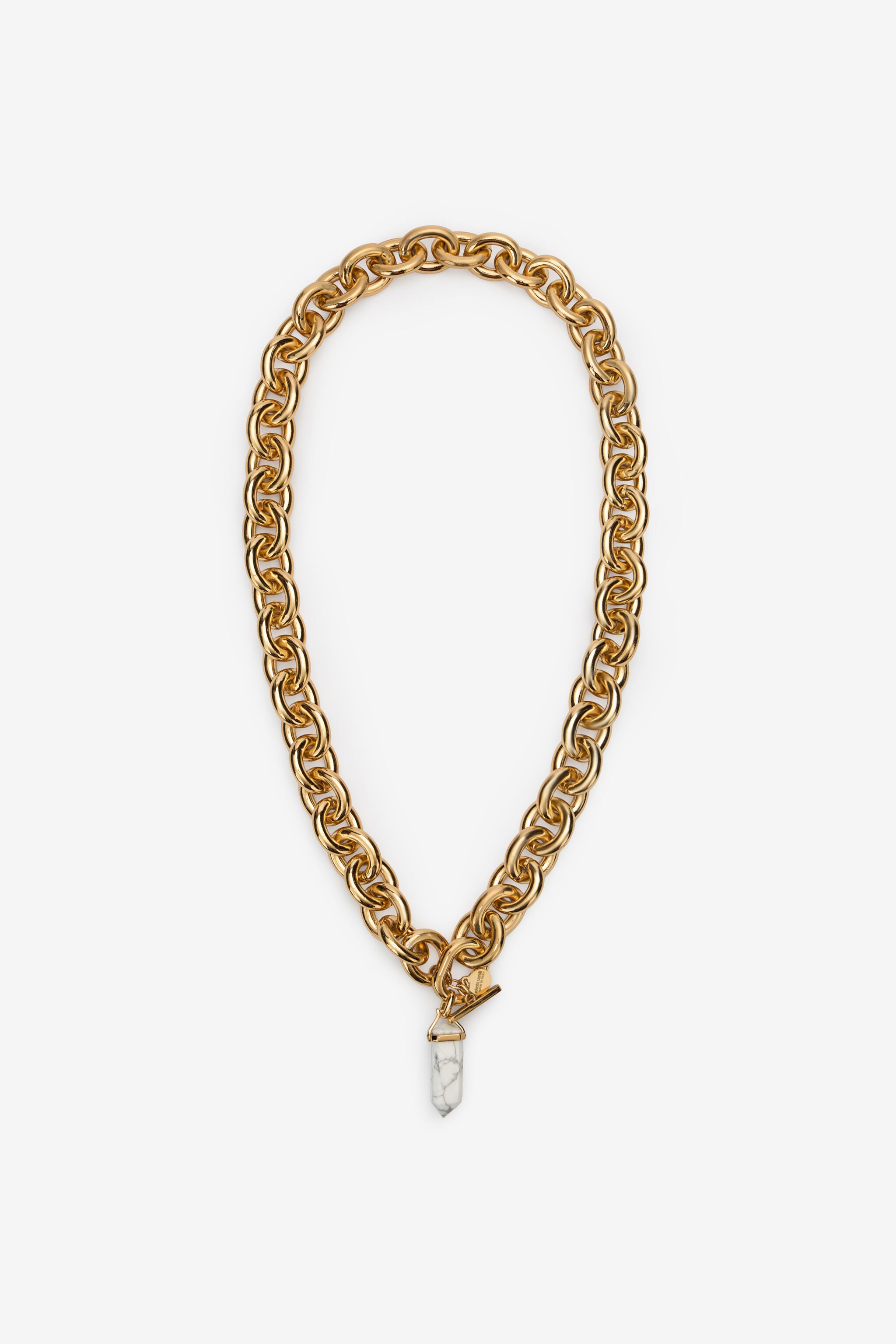 RC Chain necklace with stone pendant RC Chain necklace with stone pendant Gold TWG009-AM002