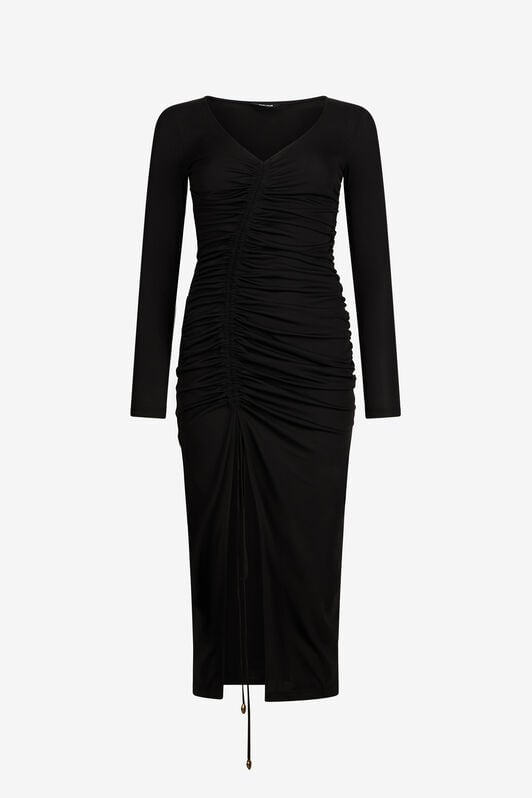 JC Abito Midi Nero Arricciato JC Abito Midi Nero Arricciato BLACK VFT281-VF431