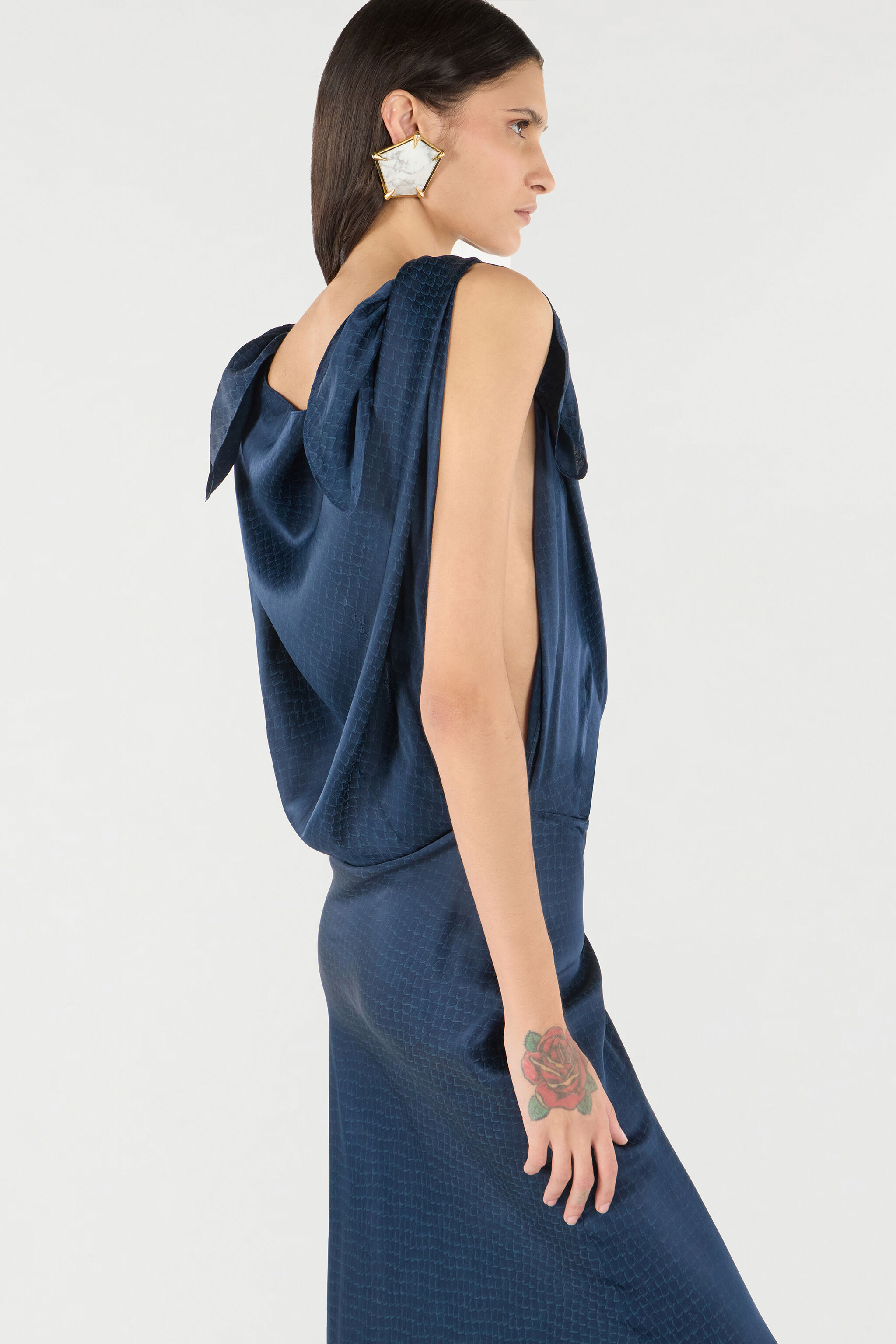 CLASS roberto cavalli ドット蛇柄ロングストレッチワンピース Sites-robertocavalli-Site