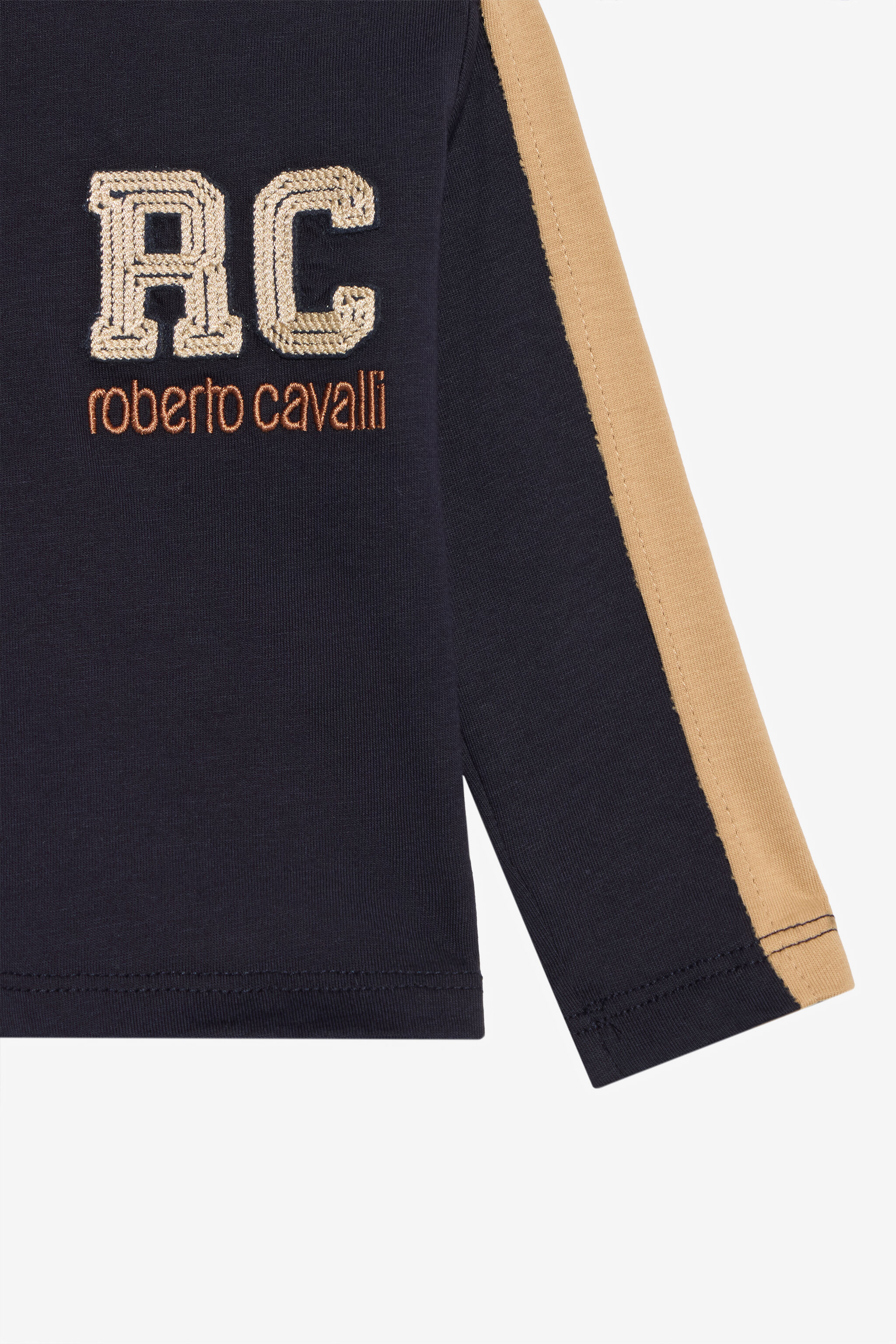 JU Navy and Beige Long-Sleeve T-Shirt JU Navy and Beige Long-Sleeve T-Shirt BLUE M/B.M XJT61S-JD003