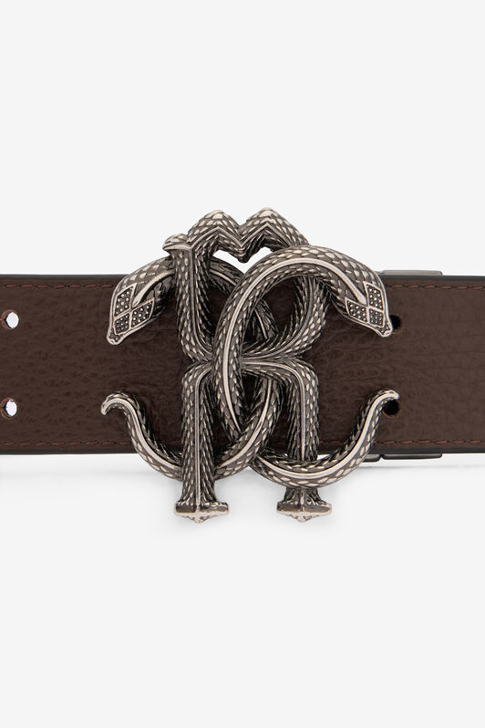 RC Mirror Snake Monogram Logo Belt BLACK/BROWN QOC00B-PZO33