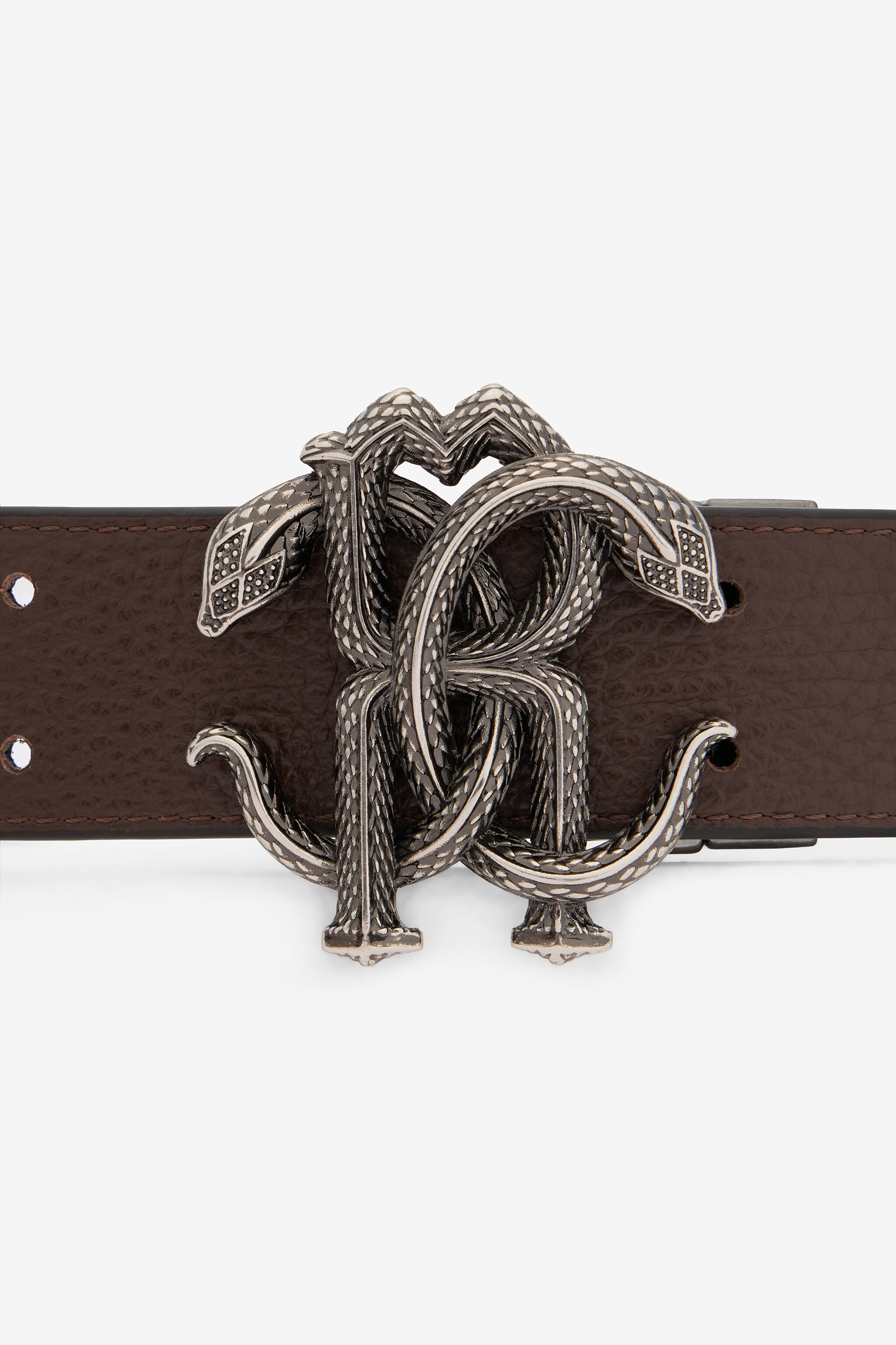 RC Mirror Snake Monogram Logo Belt BLACK/BROWN QOC00B-PZO33