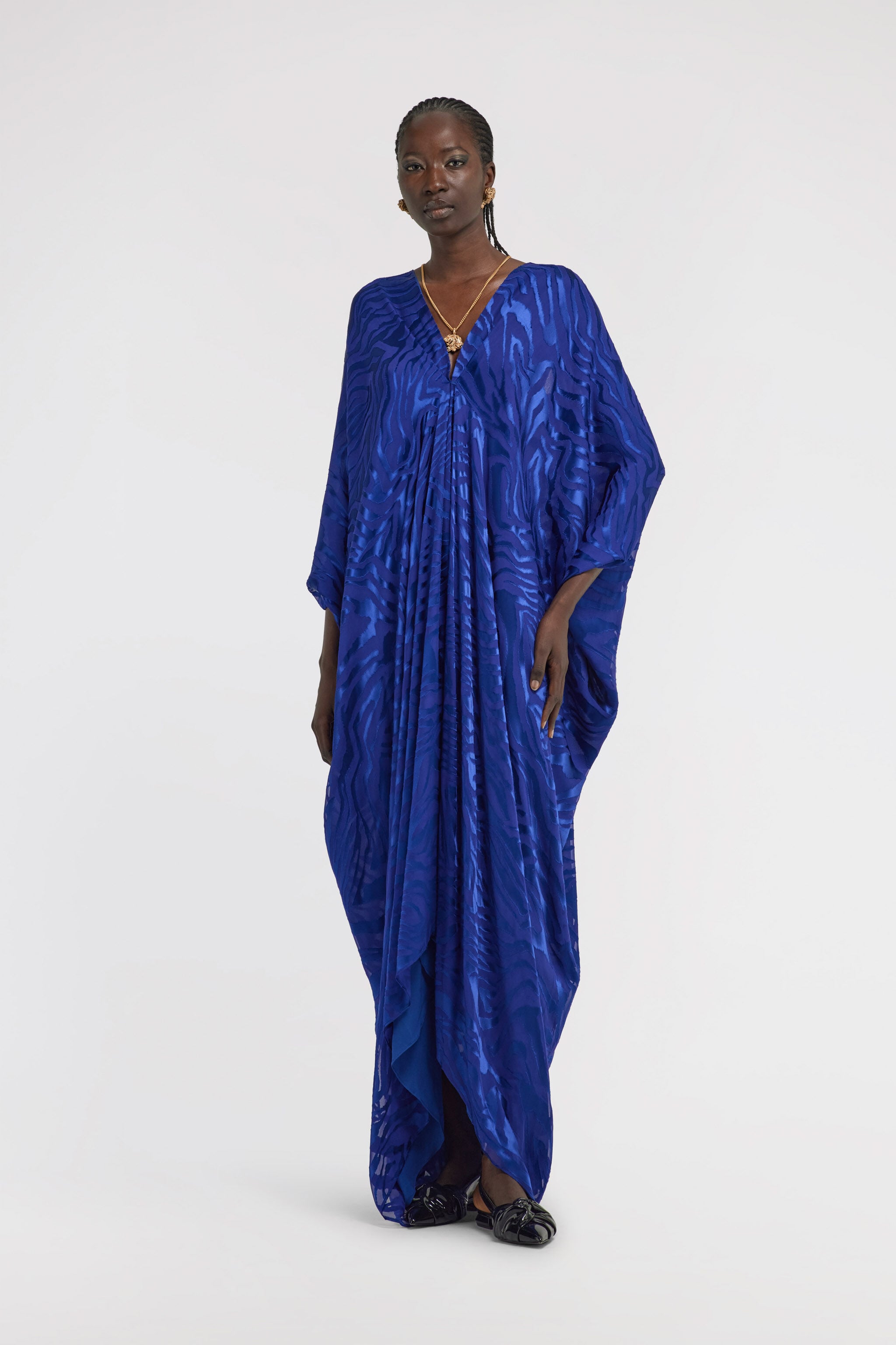 RC Dévoré Zebra Print Kaftan RC Dévoré Zebra Print Kaftan Blue TKT181-FC001