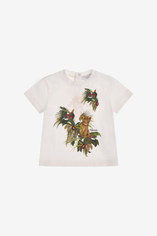 JU T-Shirt mit Logo und Print Weiß SJT647-JD001